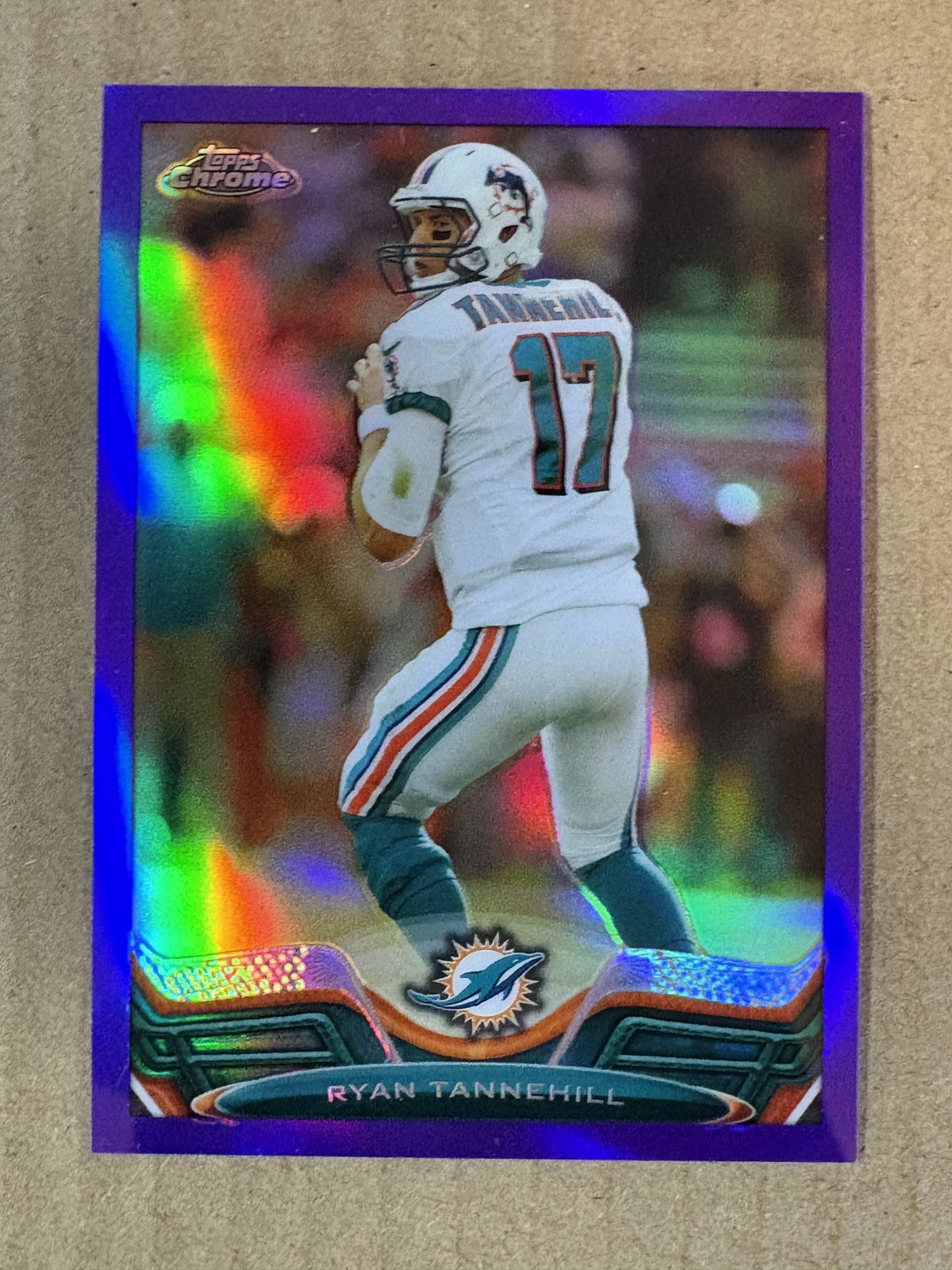 2013 Topps Chrome #176 Ryan Tannehill Purple Refractors #/499 Miami Dolphins