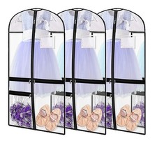 3 pack Clear PVC Dance Garment Bags for Dancers,Waterproof Dance Costume Garm...