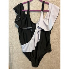   Womens Plus Size Cold Shoulder Round Neck One Piece Bathing Suit Olivia Mark 