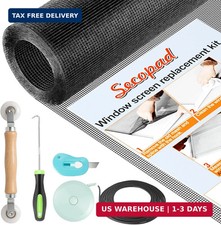 Secopad Window Screen Repair Kit, 48" x 118" Screen Door Mesh Replacement Kit, D