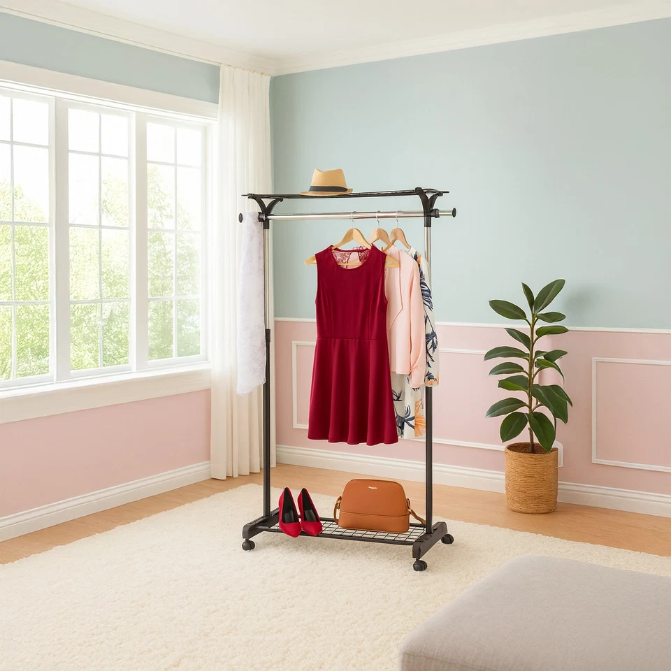 Porte-vêtements, chariot vestiaire, tringle à vêtements, meuble d'entrée - Photo 2/4