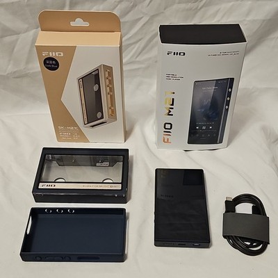 FiiO M21 Hi-Res Wireless Music Player Dark Blue w/ Case & 64GB microSD Bundle 