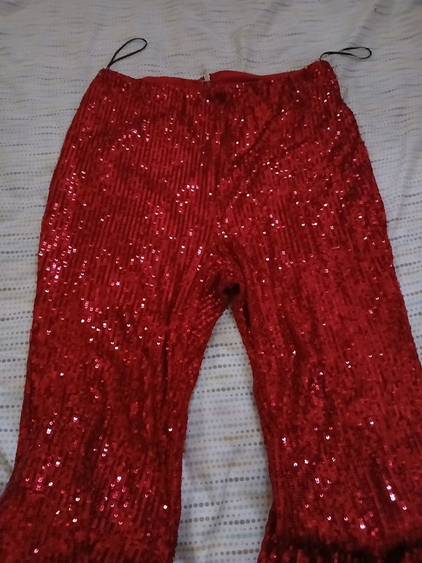 Woman RED SHIMMERY PANTS