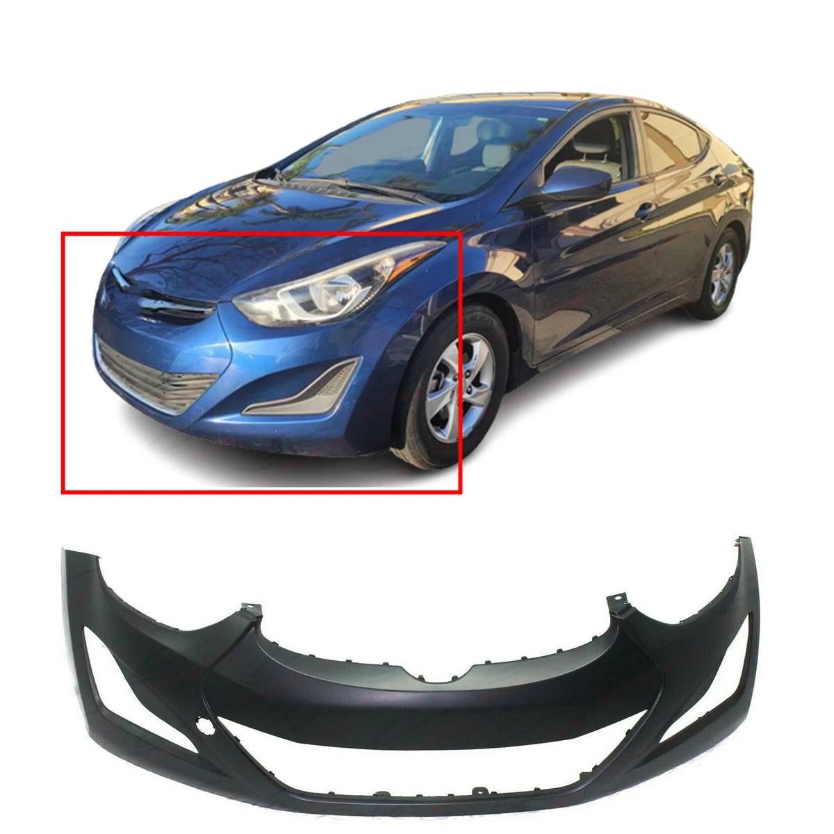 Primed Front Bumper Cover for 2014-2016 Hyundai Elantra 865113X800  HY1000204