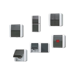 Jung Wg800 Aufputz Schalter Taster Steckdosen Und Kombinationen Schutzart Ip44 Ebay