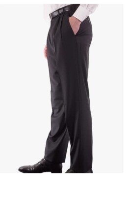 ZANELLA For Nordstrom 100% Wool Brlack BENNETT Pleated Dress Pants Sz 42Itay-