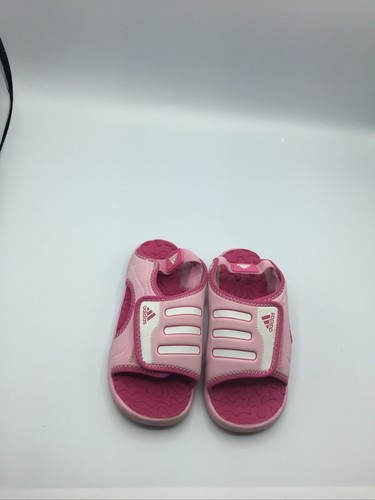 GIRLS ADIDAS PINK BEACH WATER SANDALS SLIDES SHOES SZ 9.5 TODDLER - 第 1/4 張圖片