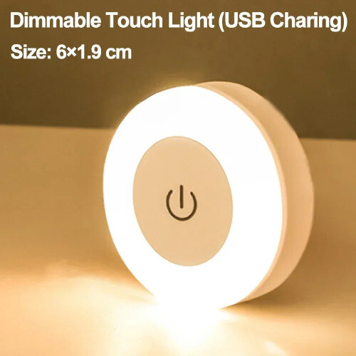 Sensor Táctil Luces Nocturnas USB Base Recargable Luz de Pared Atenuación Lámpara de Noche - Imagen 8 de 14