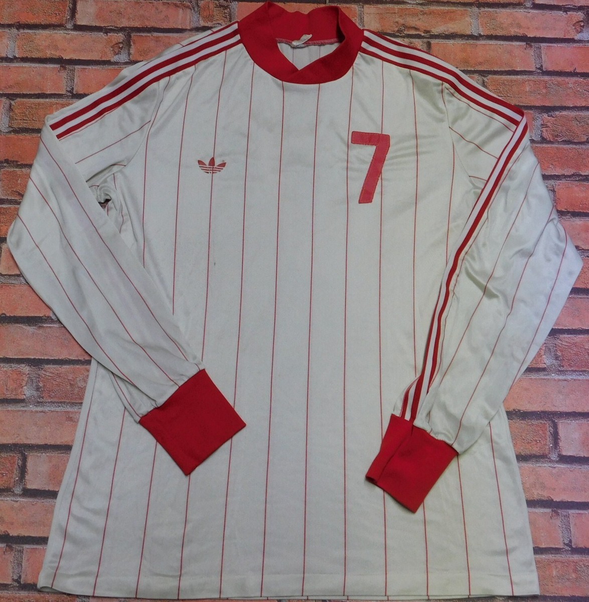 トップス 70s French adidas football shirt Adidas Trefoil Football Shirt Nolel Vintage Made In France