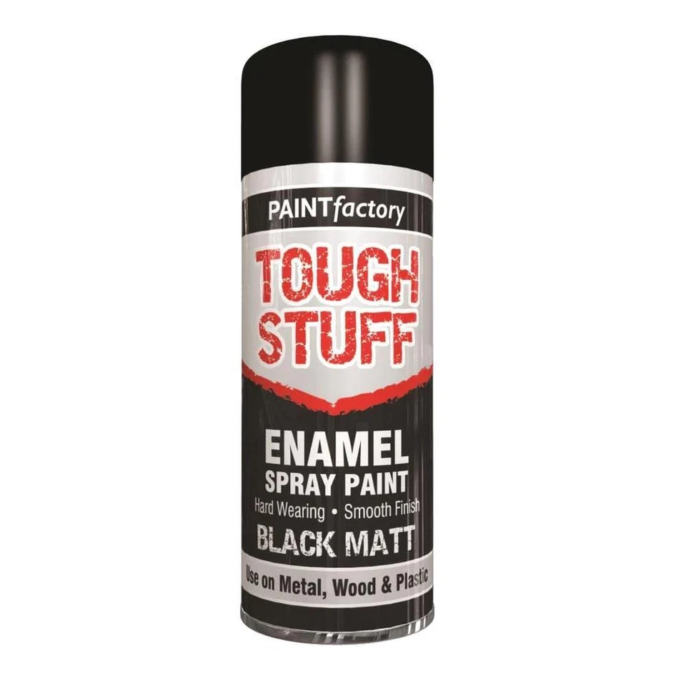Enamel Effect Black Matt Spray Paint Metal Wood Plastic Aerosol Spray 400ml - Image 2 of 2