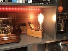 Upcycled carpenters wood block plane bedside table, desk light - BRAND NEW