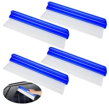 4 Pack 12” Silicone Car Drying Squeegee, 3-Layer T-Bar Water Blade Profession...