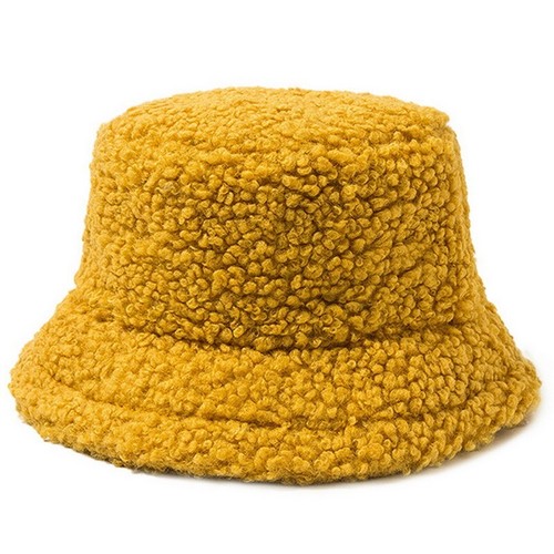Women Fluffy Plush Bucket Hat Ladies Solid Warm Faux Fur Fisherman Cap Winter QT - Picture 4 of 9