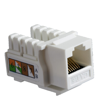 10- RJ45 Cat6 Cat-6 8P8C Keystone Jack WHITE FREE SHIP! TUFF JACKS QUALITY!