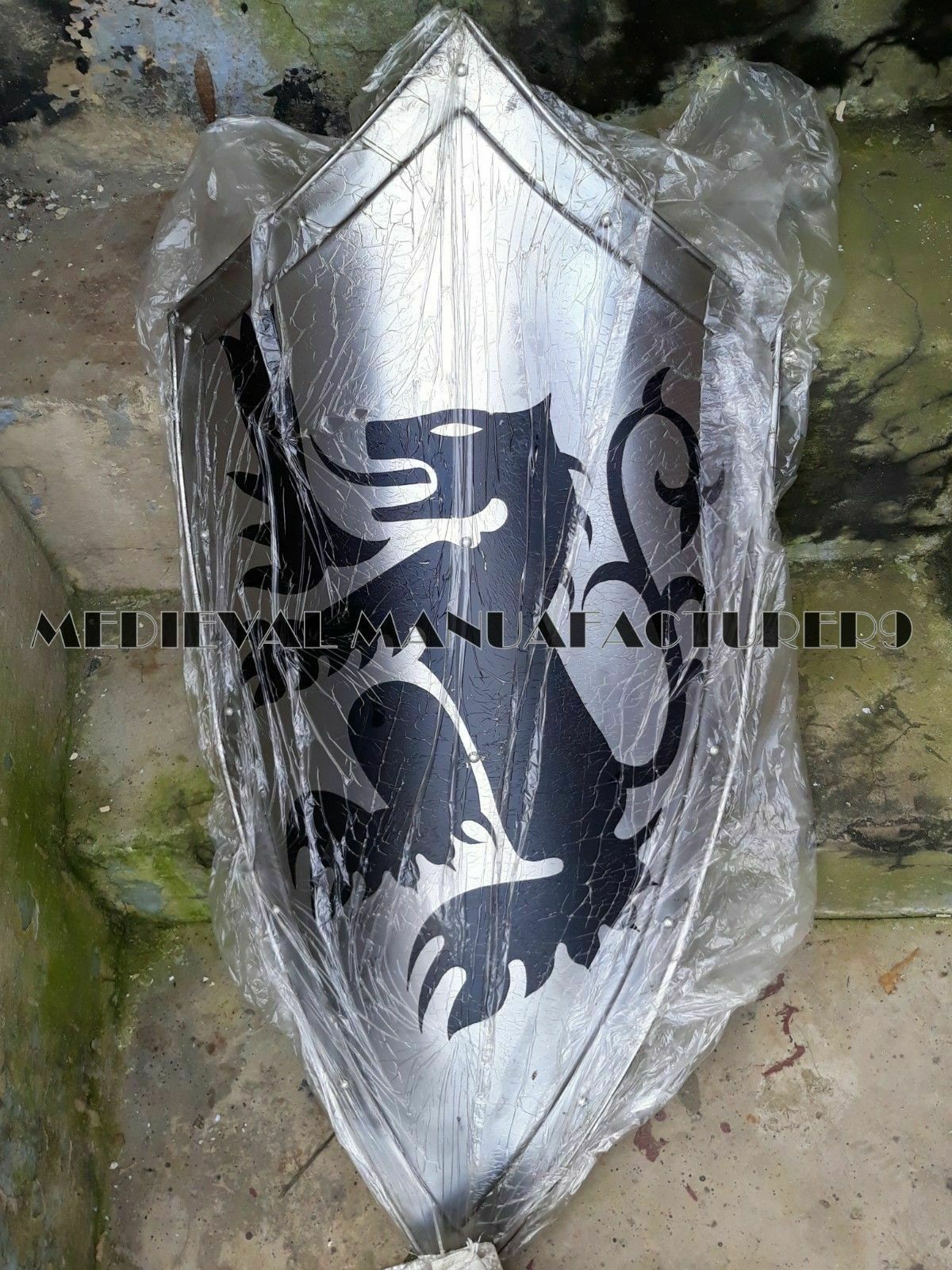 ESCUDO CABALLERO DRAGÓN MEDIEVAL TODO METAL HECHO A MANO ARMADURA ESCUDO SCA ...