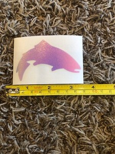 Simms Fly Fishing Sticker Decal Metallic Purple Blue Trout 3.5”