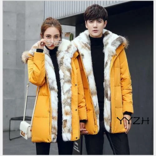 Womens mustard coats with big fur hoods top