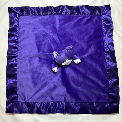 Feliway Kitty Cat Blanket Purple White 17'' x 17'' Satin Edge Calming Paw Print