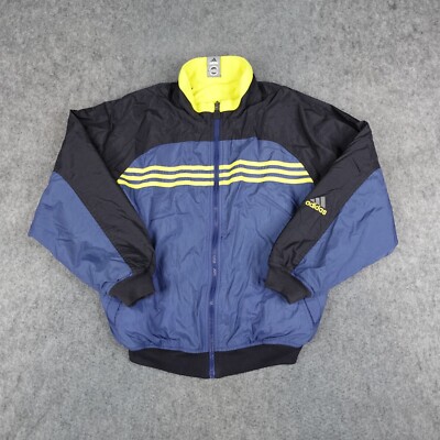 Vintage Adidas Jacket Mens Small Blue Yellow Reversible Track Zip 