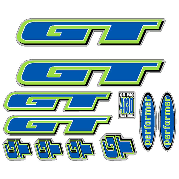 GT - 1997 Performer for chrome frame - decal set - Old school bmx