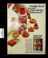 1966 Snack Mate Cheddar Cheese Spread Can Spray Instant Vintage Print Ad 27491