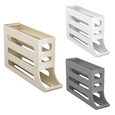 Refrigerator Egg Storage Box 4 Tier Space-Saving Roll down Egg Dispenser Storage