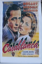 CASABLANCA Filmposter - Humphrey Bogart + Ingrid Bergman - Repro