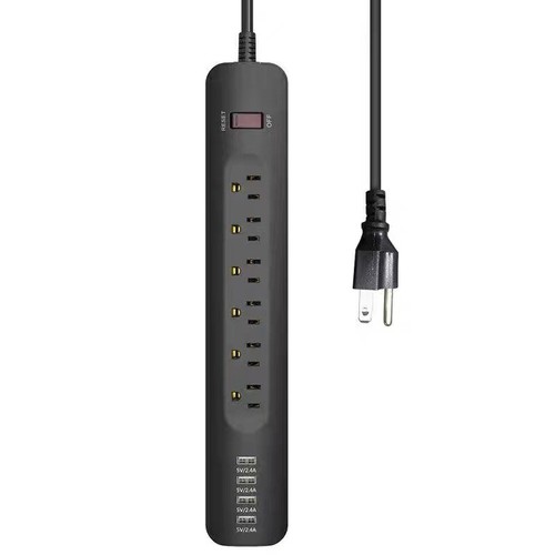 6USB 1.8M Power Strip Surge Protector 6 Outlets 6 Smart USB Charging Ports - Picture 3 of 5