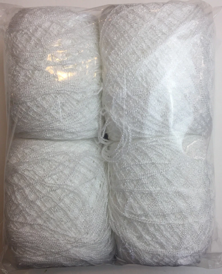 Crystal Lace yarn. Color 01- Acrylic/Rayon. 900 yards per ball. 1 lot of 4. - Image 4 of 4