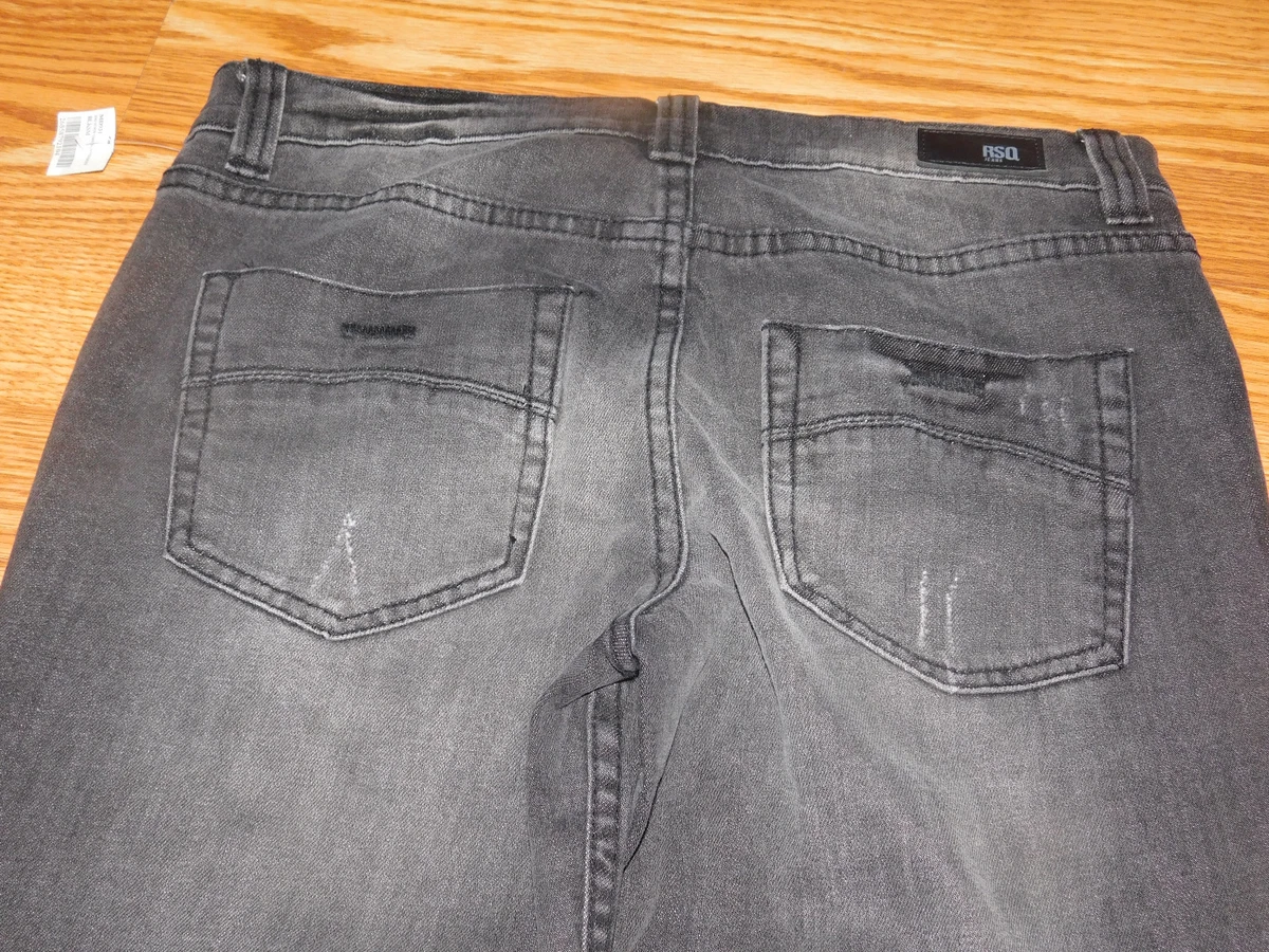 RSQ New York Slim Straight Black Jeans Size 29x30 Brand New
