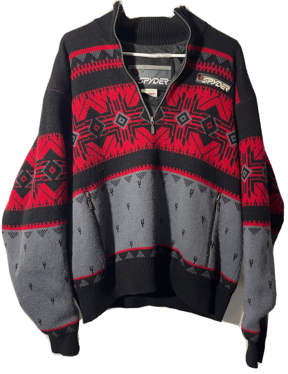 Vintage 90's Spyder Half 1/2 Zip Wool Sweater Size Medium Vintage 90's Spyder Half 1/2 Zip Wool Sweater Size Medium