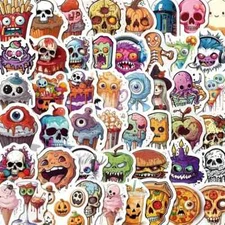 50 Pack of Cool Horror Food Stickers for Laptop/Water Bottle/Phone Case