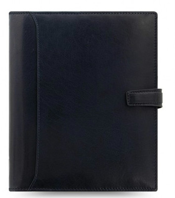 FILOFAX Lockwood A5 NAVY Organiser echt Leder Kalender Zeitplaner Timer 26058
