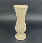 Vintage Haeger Pottery Tulip Vase Cream With Brushed Gold Accents USA