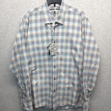 Visconti Black Mens Button Down Shirt Long Sleeve Cotton Medium New GT-1152