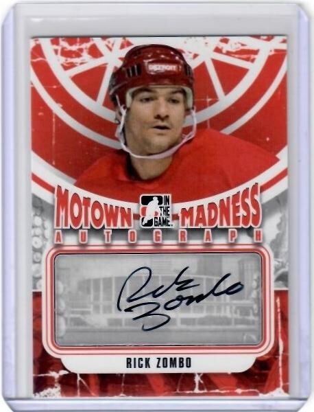 2012-13 ITG Motown Madness Rick Zombo Auto Card Detroit Red Wings