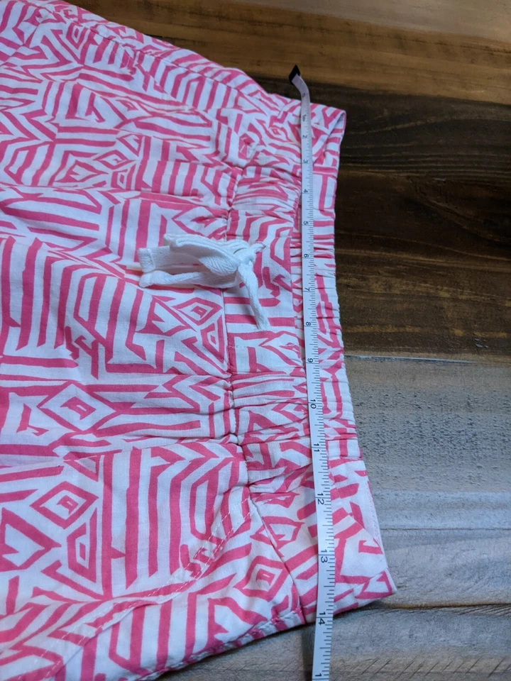 Falda para mujer J.Crew rosa/blanco estampado geométrico mezcla de lino línea A talla 2 Foto 4 de 4