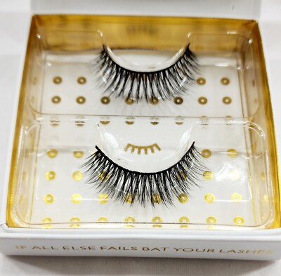 Battington Lashes MONROE 3D Silk Eye Lashes Reusable False Black Retail $28 New