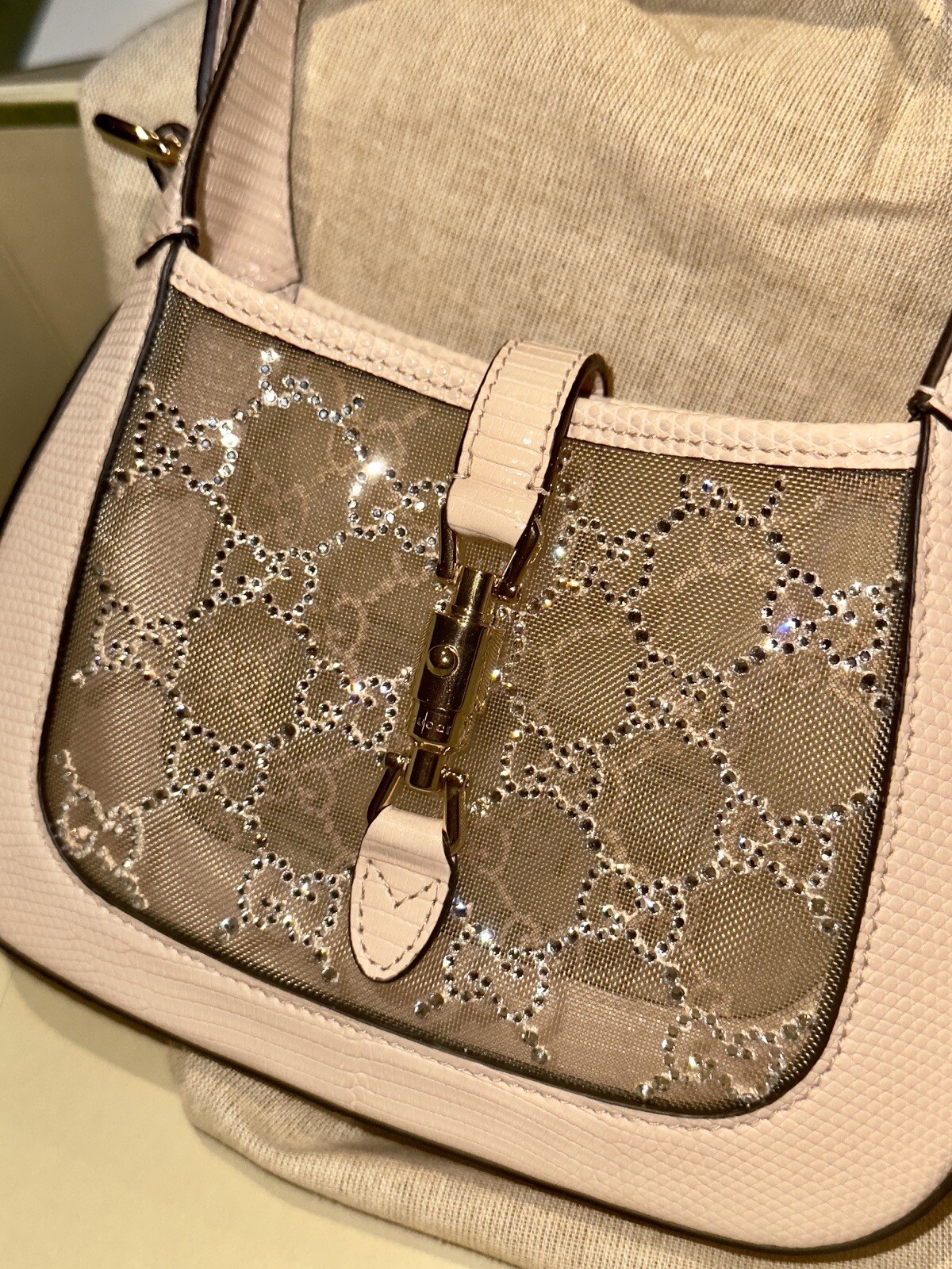 gucci crystal lizard bag