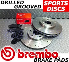 FORD FUSION 08/02-ON 258MM Drilled & Grooved FRONT Brake Discs BREMBO Pads
