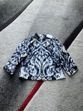 Chico s Artisan Blues Alegra Linen Blend Jacket 1/M