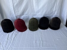 Vintage Velvet Riding Hats Lot Of 5 Black, Red, Green