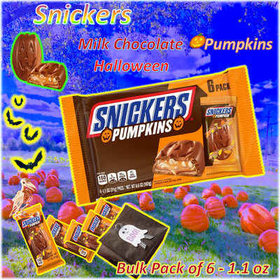 Snickers Pumpkin Milk Chocolate Peanut, Nougat, and Caramel Halloween Candy