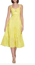 GUESS Women's Sleeveless Cotton Maxi Dress, Citron, 10