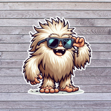 Bigfoot Sticker Vinyl Decal Cool Sasquatch Sunglasses Cartoon Yeti