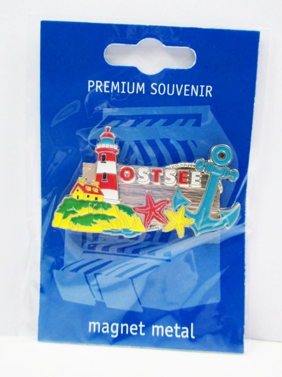Baltic Sea Premium Metal Souvenir Magnet Lighthouse Anchor Starfish Sea Beach