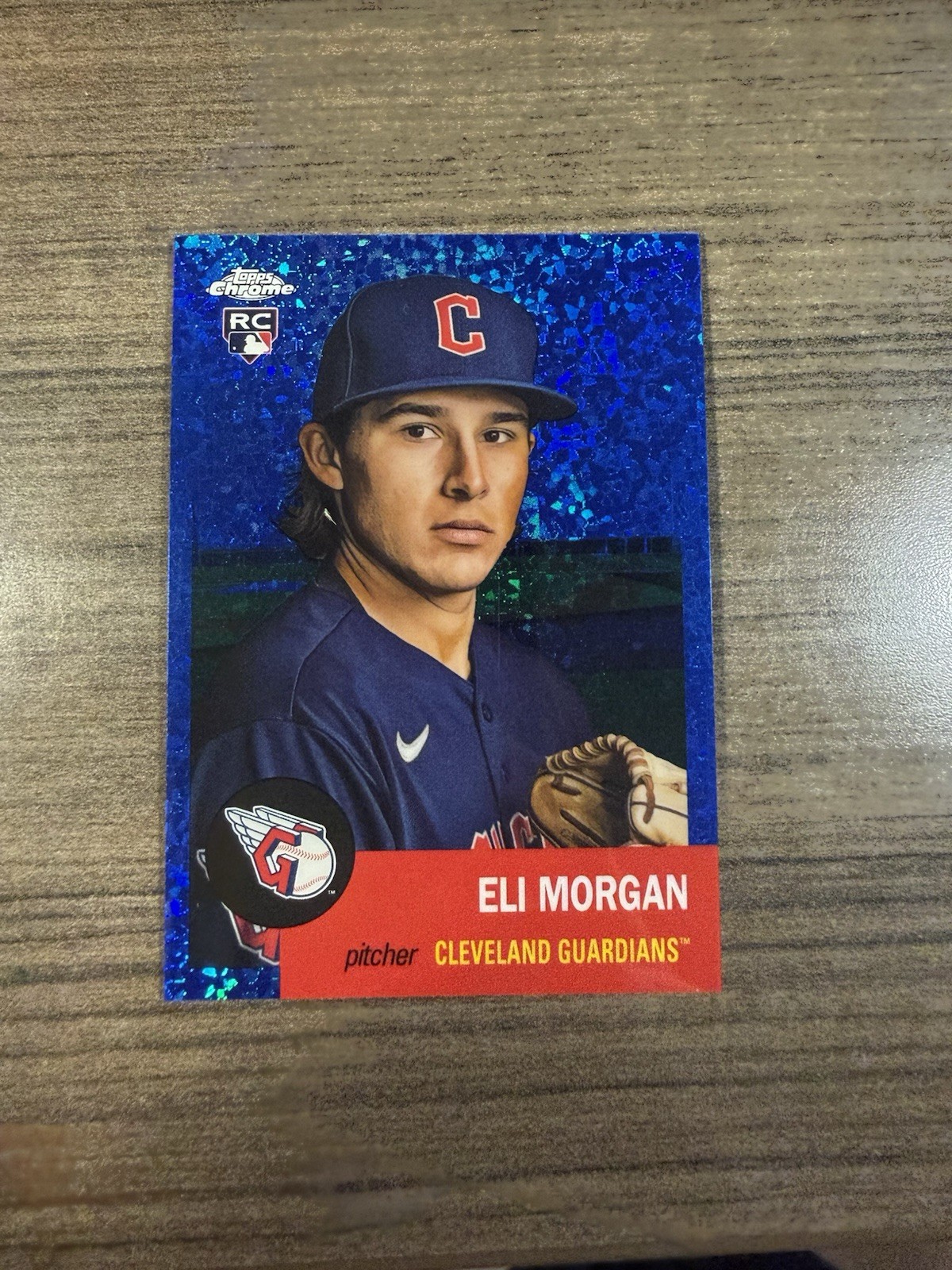 2022 Topps Chrome Platinum Anniversary Eli Morgan Blue Mini-Diamond #/199