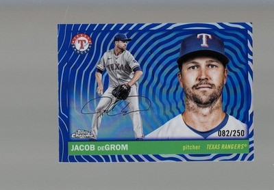 2025 Topps Chrome Platinum 112 JACOB DEGROM Rangers Purple Vibrations 082/250
