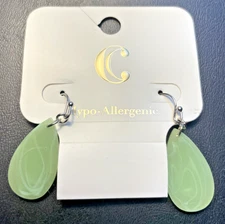 Charming Charlie mint seafoam green tear drop earrings NEW