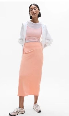 Athleta M Be Free Maxi Skirt Guava Orange MEDIUM NWT
